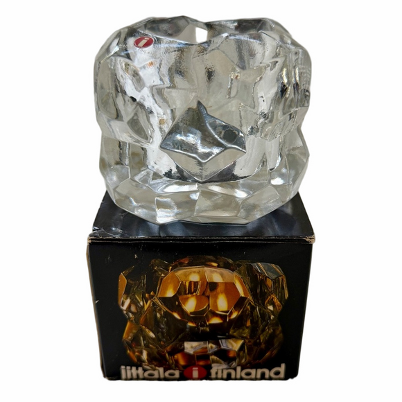 Iittala Finland Crystal Votive Candle Holder Corona Design Jorma Vennola Vintage - Picture 2 of 10